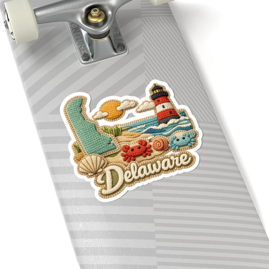 ColorFlow | Delaware Seaside Charm Vinyl Sticker | Coastal Sands Lighthouse Wildlife and Maritime Heritage Art