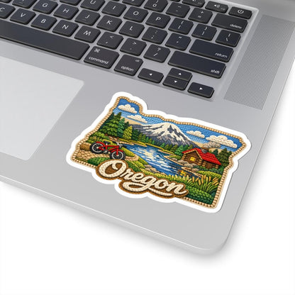 ColorFlow | Oregon Cascade Escape Vinyl Sticker | Mountain Rivers Evergreen Forests and Outdoor Adventure Art
