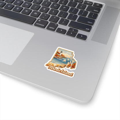 ColorFlow | Rhode Island Oceanlight Vinyl Sticker | Coastal Cliffs Sailboats Lighthouse and New England Shore Art
