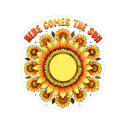 ColorFlow | Here Comes the Sun Sunflower Retro Sunshine Floral Art Vinyl Sticker