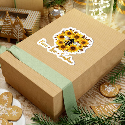 ColorFlow | Peace Love Sunshine Bee Sunflower Retro Floral Art Vinyl Sticker