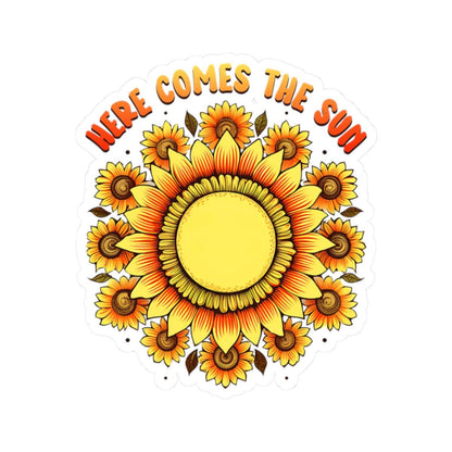 ColorFlow | Here Comes the Sun Sunflower Retro Sunshine Floral Art Vinyl Sticker