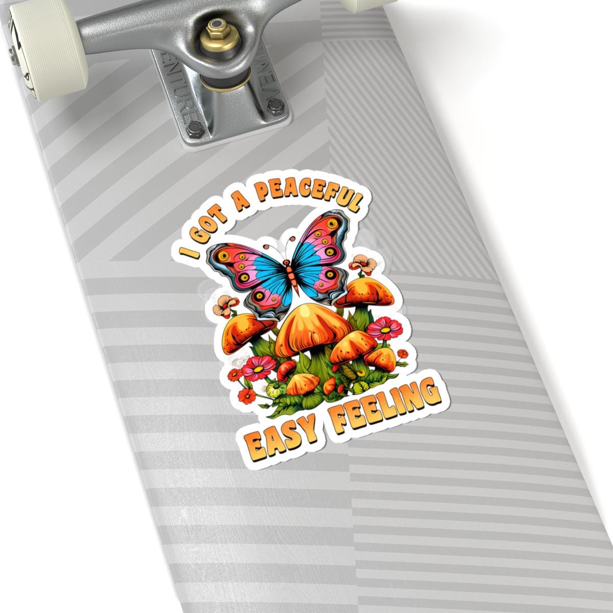 ColorFlow | I Got a Peaceful Easy Feeling Butterfly Mushroom Floral Retro Art Vinyl Sticker