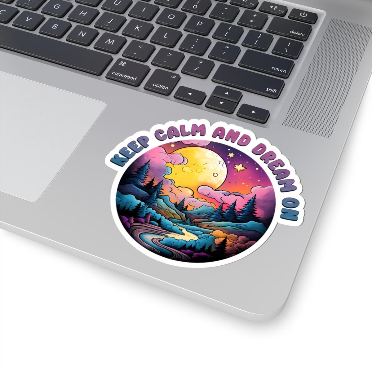 ColorFlow | Keep Calm and Dream On Moonlit Landscape Celestial Night Sky Art Vinyl Sticker