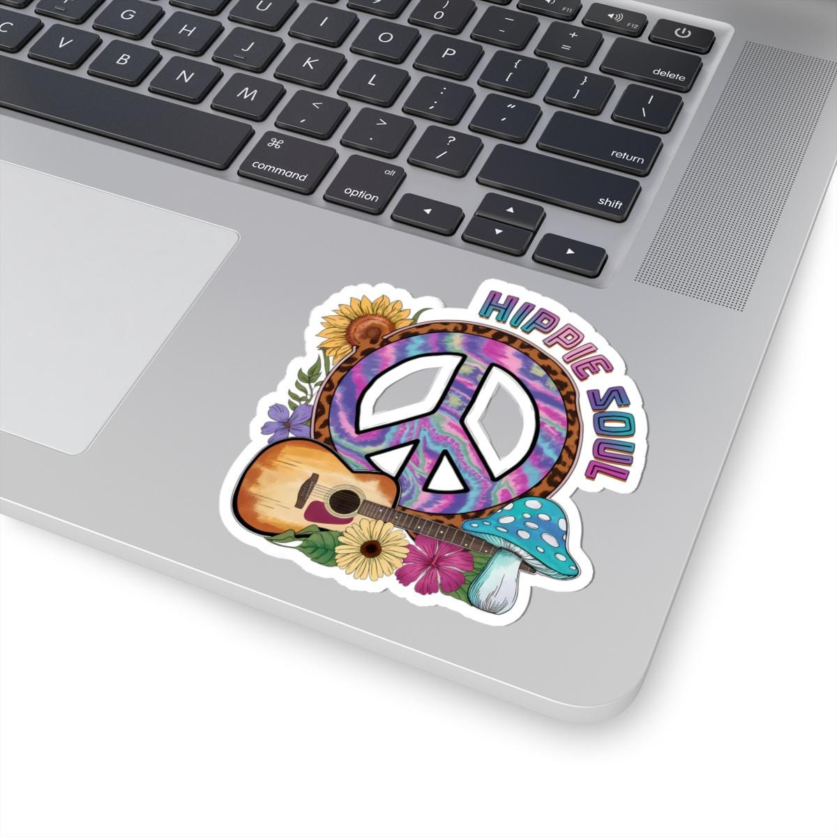 ColorFlow | Hippie Soul Tie Dye Peace Sign Guitar Floral Boho Art Vinyl Sticker