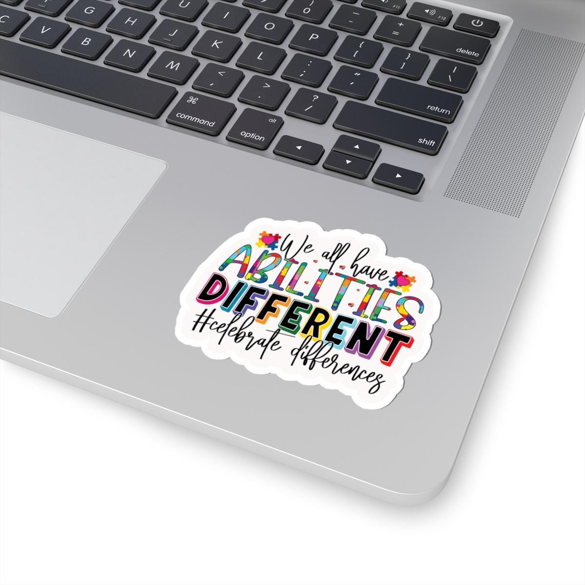 ColorFlow | We All Have Abilities Celebrate Differences Vinyl Sticker | Inclusive Puzzle Piece Positivity Design
