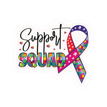 ColorFlow | Support Squad Vinyl Sticker | Autism Advocacy Ribbon Puzzle Community Design