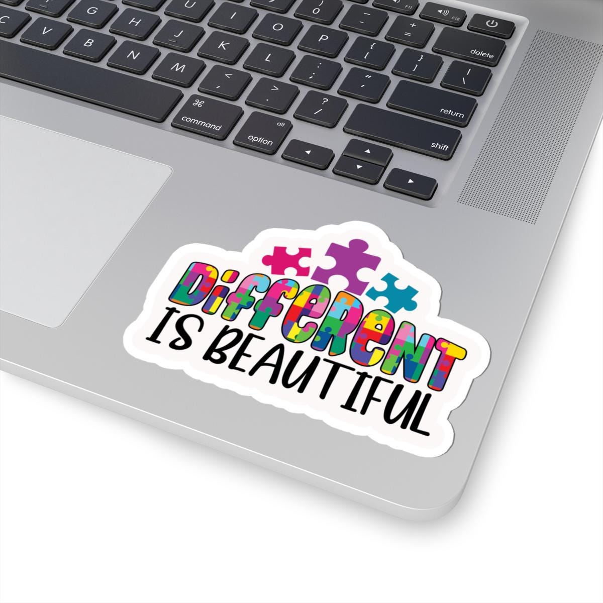 ColorFlow | Different Is Beautiful Vinyl Sticker | Colorful Puzzle Pieces Autism Positivity