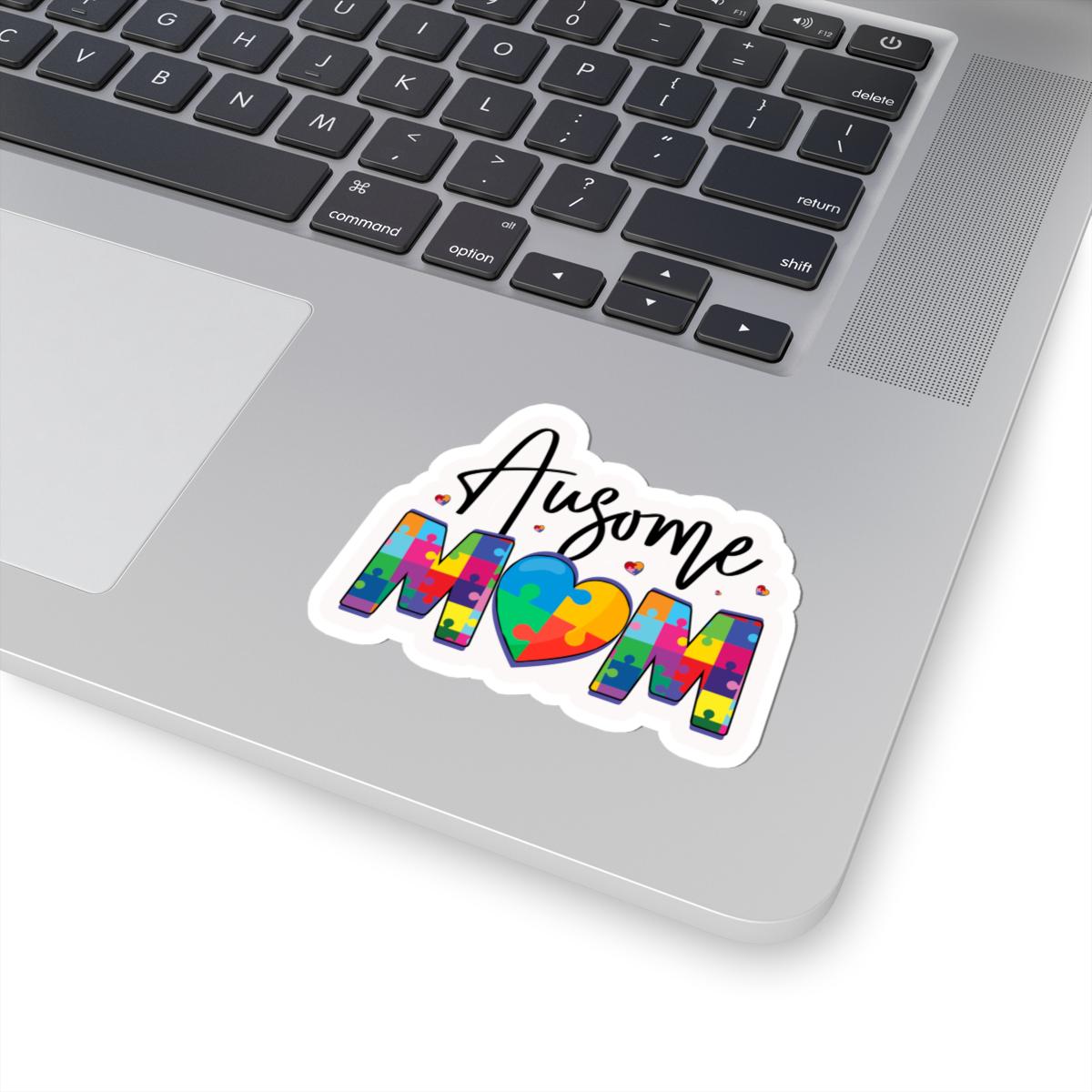 ColorFlow | Ausome Mom Vinyl Sticker | Puzzle Heart Autism Proud Parent