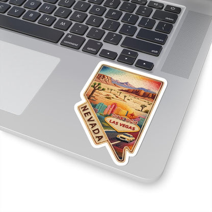 ColorFlow | Nevada Desert Nights Vinyl Sticker | Las Vegas Skyline Mojave Landscapes and Southwest Road Trip Art