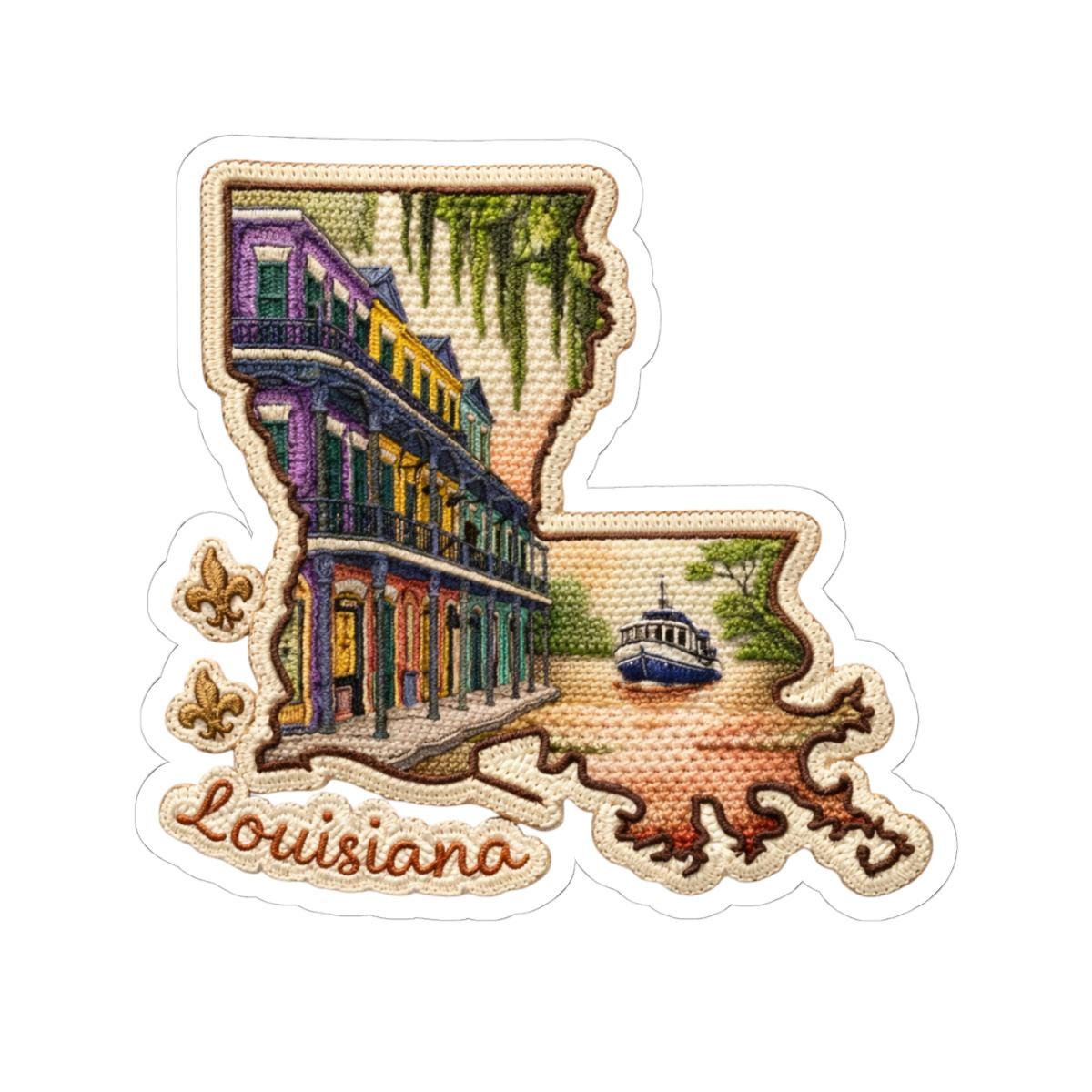 ColorFlow | Louisiana French Quarter Spirit Vinyl Sticker | New Orleans Architecture Riverboat Bayou Art