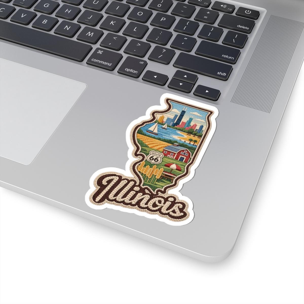 ColorFlow | Illinois Prairie Skyline Vinyl Sticker | Chicago Lakefront Route 66 Heartland Scene Art