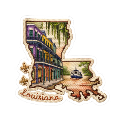 ColorFlow | Louisiana French Quarter Spirit Vinyl Sticker | New Orleans Architecture Riverboat Bayou Art