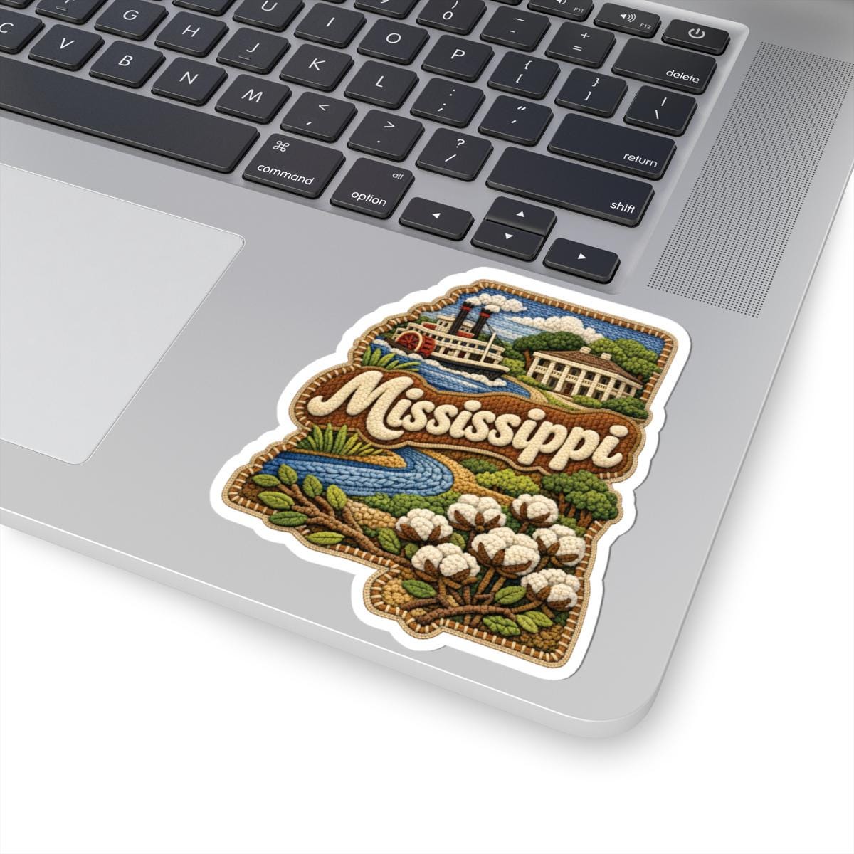 ColorFlow | Mississippi River Elegance Vinyl Sticker | Southern Plantation Steamboat and Delta Landscape Art
