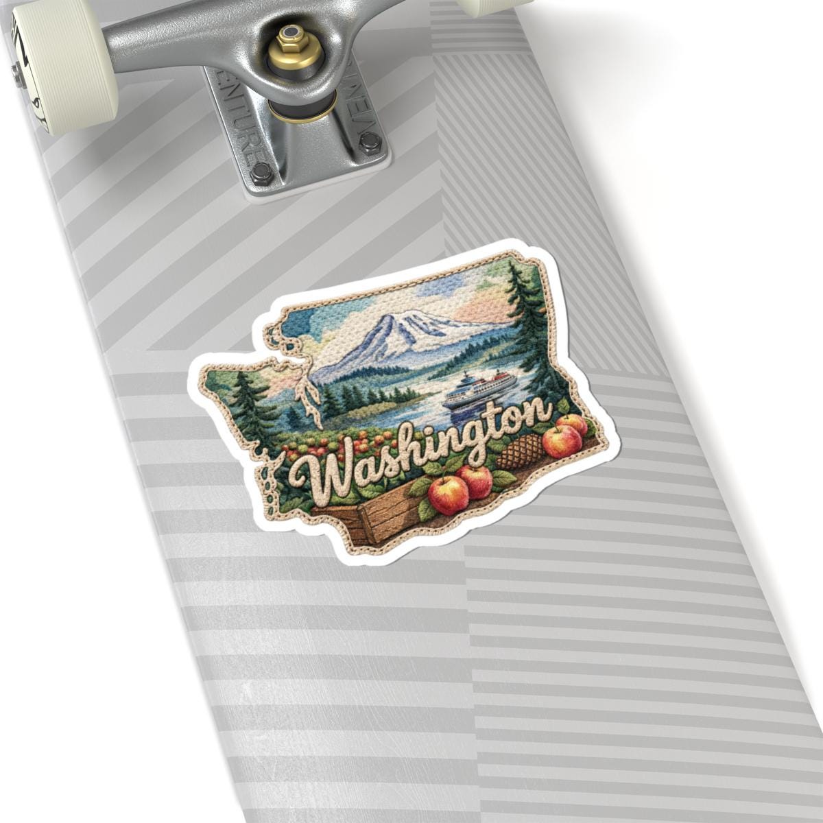 ColorFlow | Washington Evergreen Majesty Vinyl Sticker | Mountain Peaks Forest Shores and Pacific Northwest Art