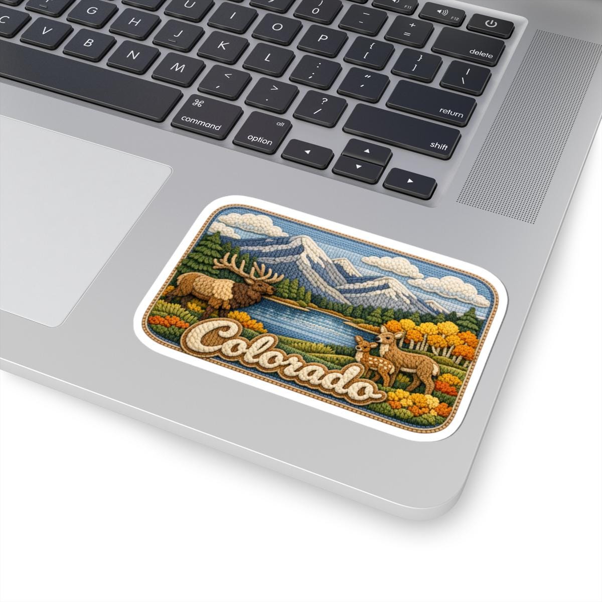 ColorFlow | Colorado Alpine Wilderness Vinyl Sticker | Mountain Lake Elk and Scenic Rocky Range Art