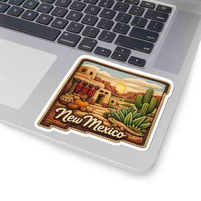 ColorFlow | New Mexico Desert Traditions Vinyl Sticker | Adobe Pueblo Sunrise and Southwest Canyon Art