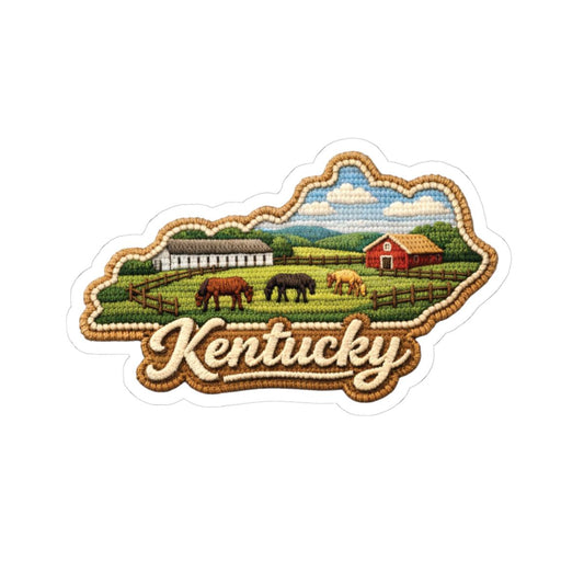 ColorFlow | Kentucky Bluegrass Pastures Vinyl Sticker | Horse Farms Fenced Fields and Rural Heritage Art