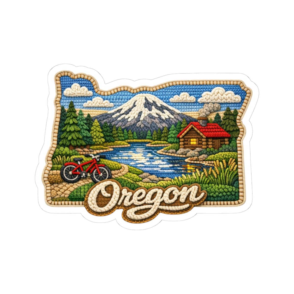 ColorFlow | Oregon Cascade Escape Vinyl Sticker | Mountain Rivers Evergreen Forests and Outdoor Adventure Art