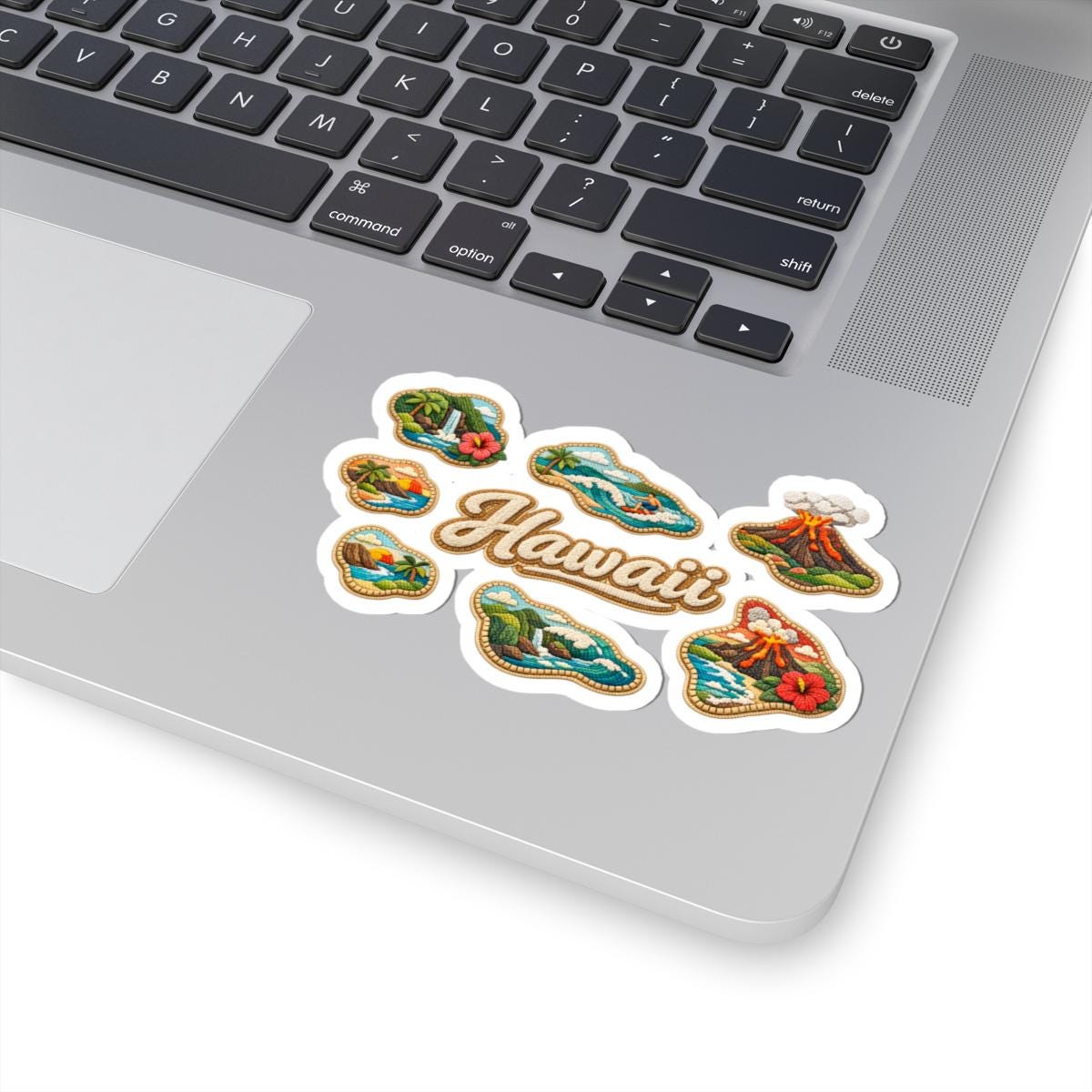 ColorFlow | Hawaii Island Spirit Vinyl Sticker | Volcanic Peaks Waterfalls Tropical Surf and Aloha Landscape Art