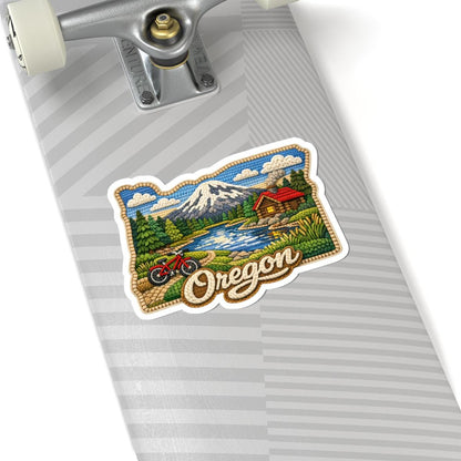 ColorFlow | Oregon Cascade Escape Vinyl Sticker | Mountain Rivers Evergreen Forests and Outdoor Adventure Art