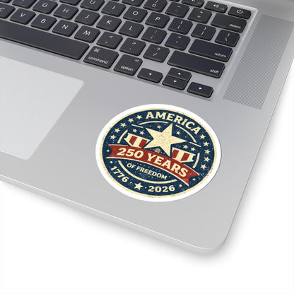 ColorFlow | America 250 Years Freedom Patriotic Star Shield Anniversary Vinyl Sticker