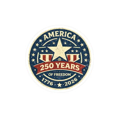 ColorFlow | America 250 Years Freedom Patriotic Star Shield Anniversary Vinyl Sticker