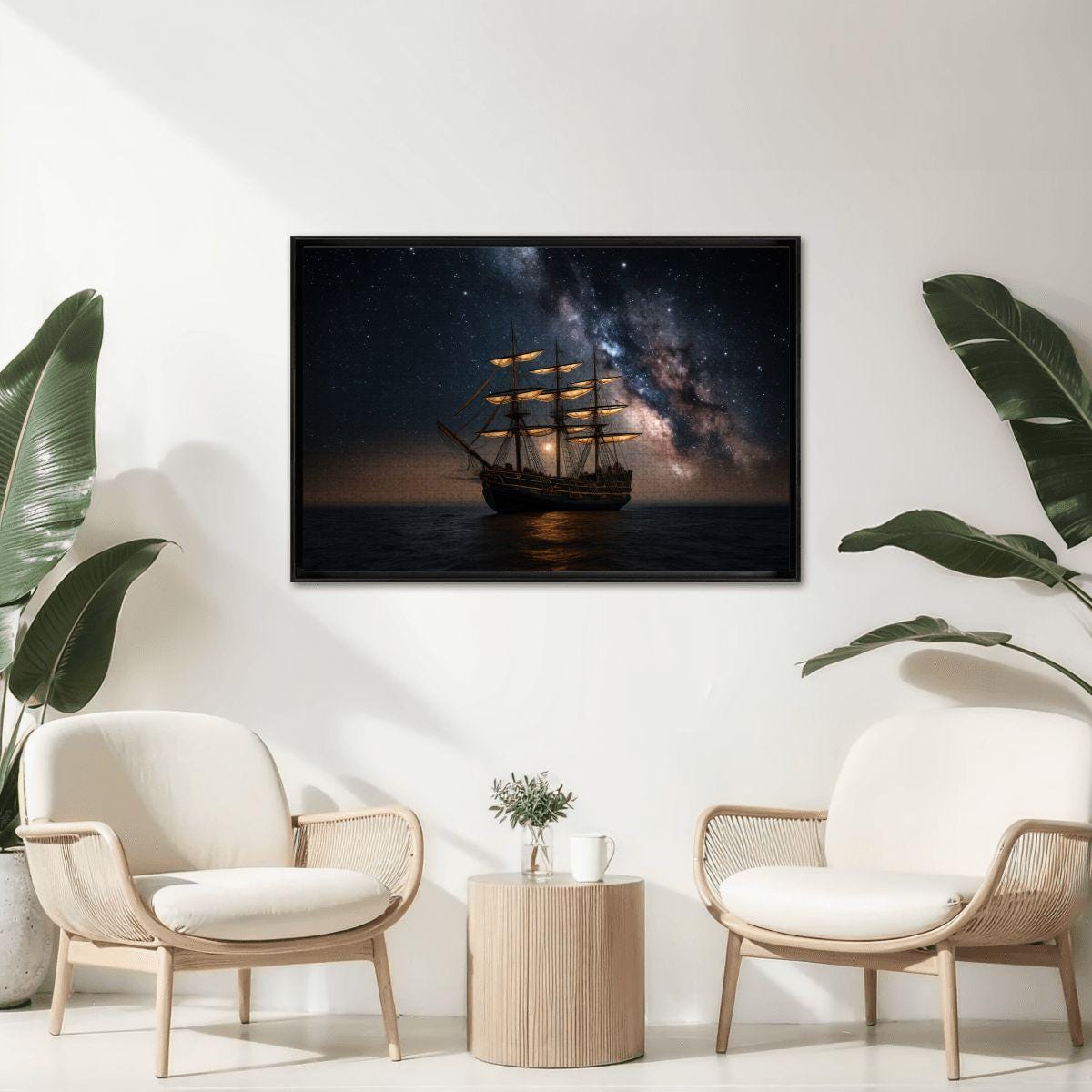 ColorFlow | Celestial Night Voyager Wooden Jigsaw Puzzle Star Filled Sky Nautical Art Puzzle