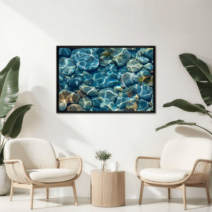 ColorFlow | Sunlit Water Stones Wooden Jigsaw Puzzle Abstract Calm Nature Art Puzzle