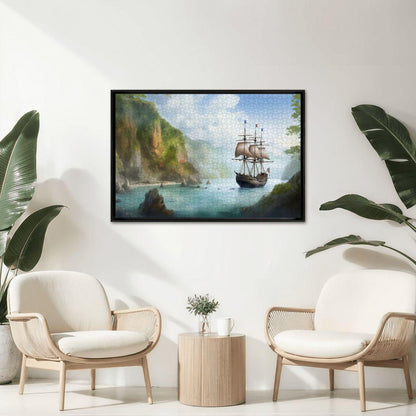 ColorFlow | Hidden Cove Expedition Wooden Jigsaw Puzzle Coastal Escape Art Puzzle