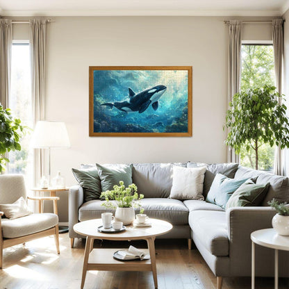 ColorFlow | Ocean Guardian Orca Wooden Jigsaw Puzzle Majestic Marine Life Art Puzzle