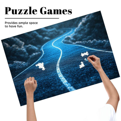 ColorFlow | Blue Path Into the Unknown Wooden Jigsaw Puzzle Surreal Journey Art Puzzle