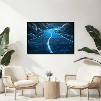 ColorFlow | Blue Path Into the Unknown Wooden Jigsaw Puzzle Surreal Journey Art Puzzle