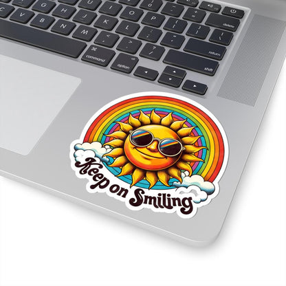 ColorFlow | Keep on Smiling Sunshine Rainbow Retro Positivity Wall Art Vinyl Sticker