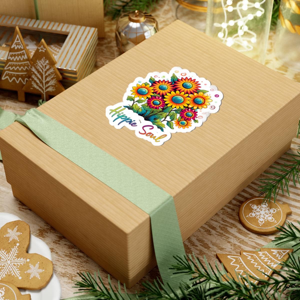 ColorFlow | Hippie Soul Groovy Floral Sunshine Psychedelic Flower Power Art Vinyl Sticker