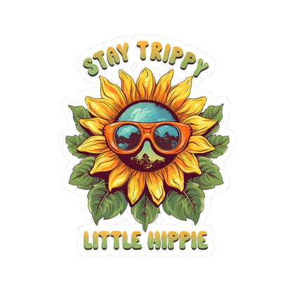 ColorFlow | Stay Trippy Sunflower Sunglasses Psychedelic Retro Hippie Art Vinyl Sticker