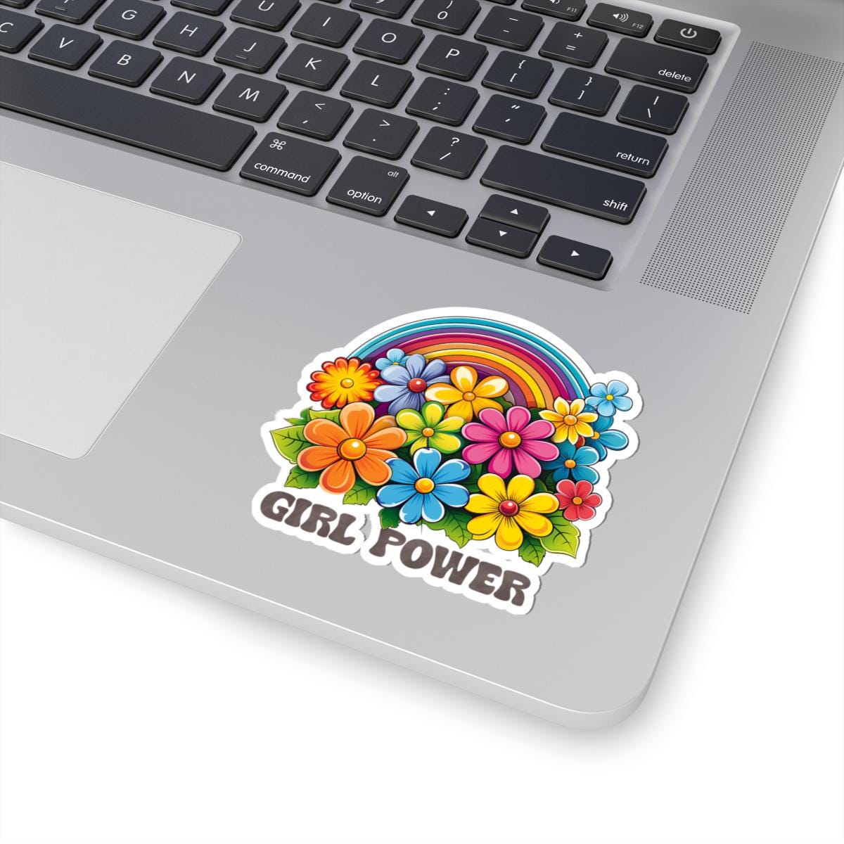 ColorFlow | Girl Power Rainbow Floral Feminist Retro Flower Power Art Vinyl Sticker