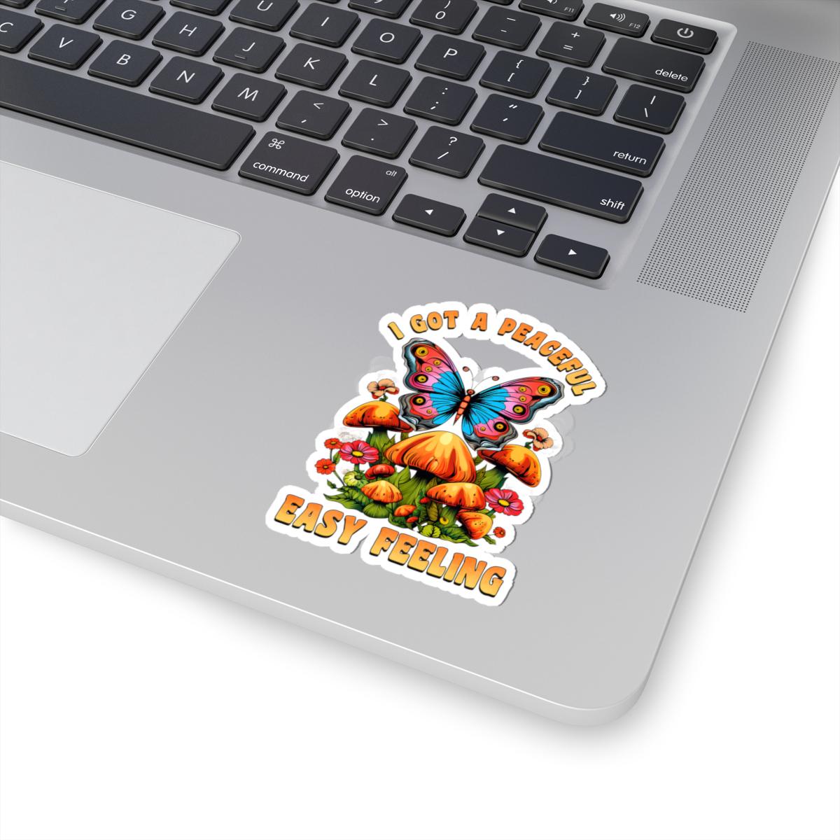 ColorFlow | I Got a Peaceful Easy Feeling Butterfly Mushroom Floral Retro Art Vinyl Sticker
