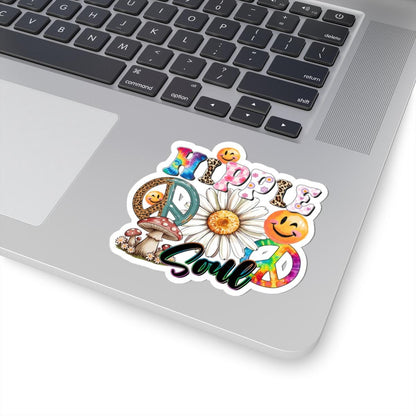 ColorFlow | Hippie Soul Peace Daisy Smiley Tie Dye Retro Boho Art Vinyl Sticker