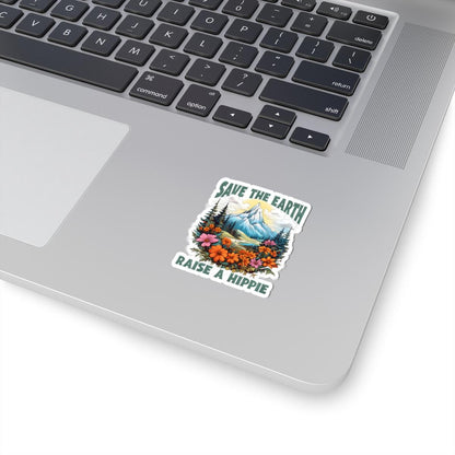 ColorFlow | Save the Earth Raise a Hippie Mountain Floral Nature Lover Art Vinyl Sticker