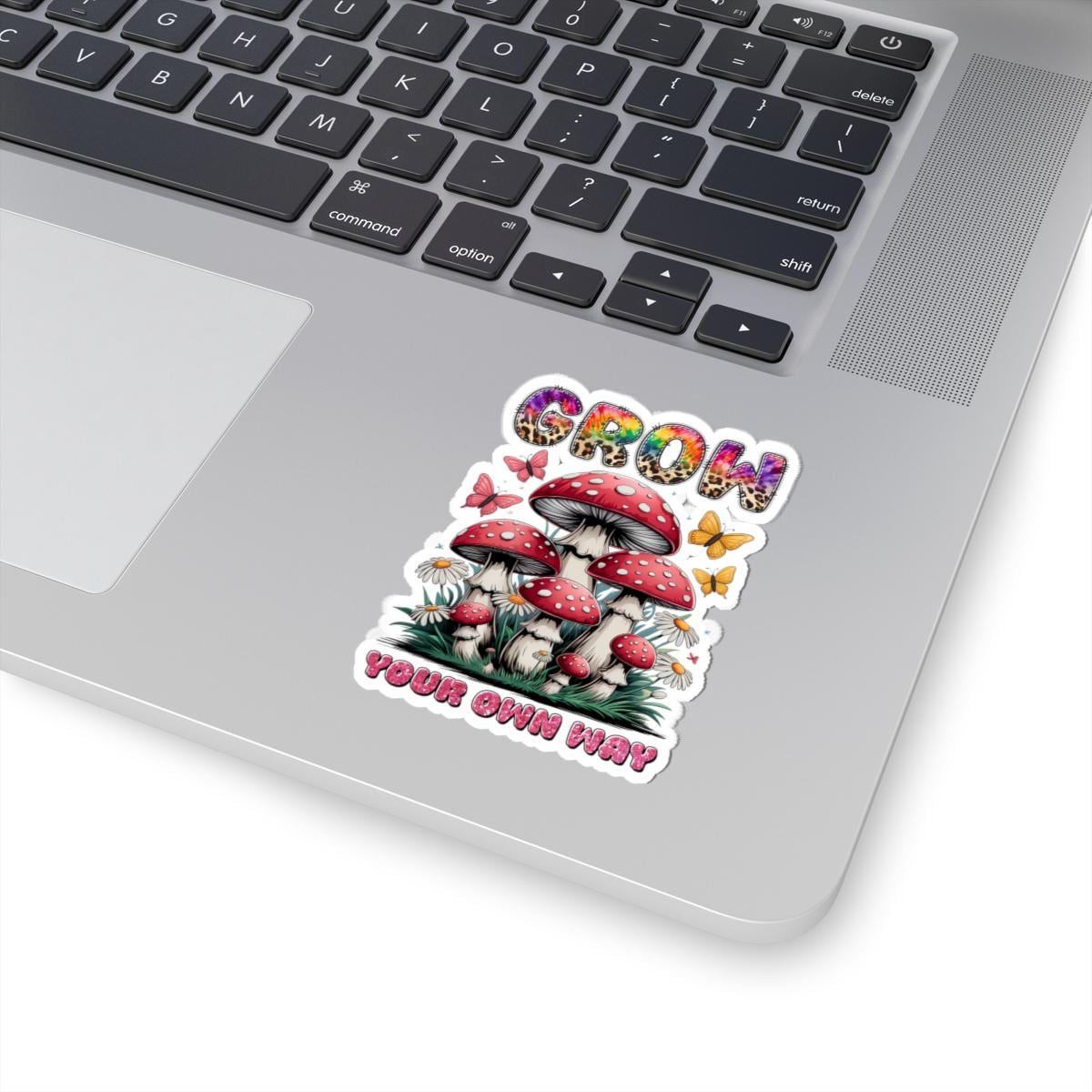 ColorFlow | Grow Your Own Way Mushroom Garden Whimsical Nature Retro Art Vinyl Sticker