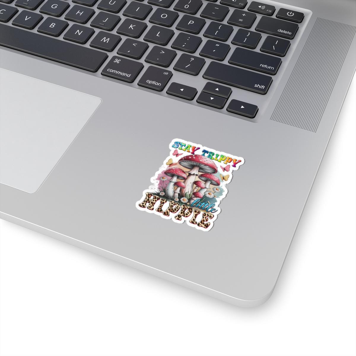 ColorFlow | Stay Trippy Little Hippie Psychedelic Mushroom Butterfly Retro Art Vinyl Sticker