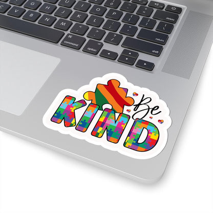 ColorFlow | Be Kind Vinyl Sticker | Heart Puzzle Compassion Autism Support Design