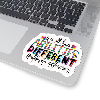 ColorFlow | We All Have Abilities Celebrate Differences Vinyl Sticker | Inclusive Puzzle Piece Positivity Design