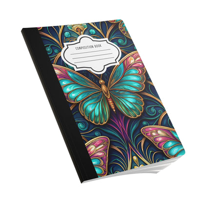 ColorFlow | Enchanted Teal Butterfly Composition Notebook Elegant Art Journal for Writing School Work and Daily Inspiration