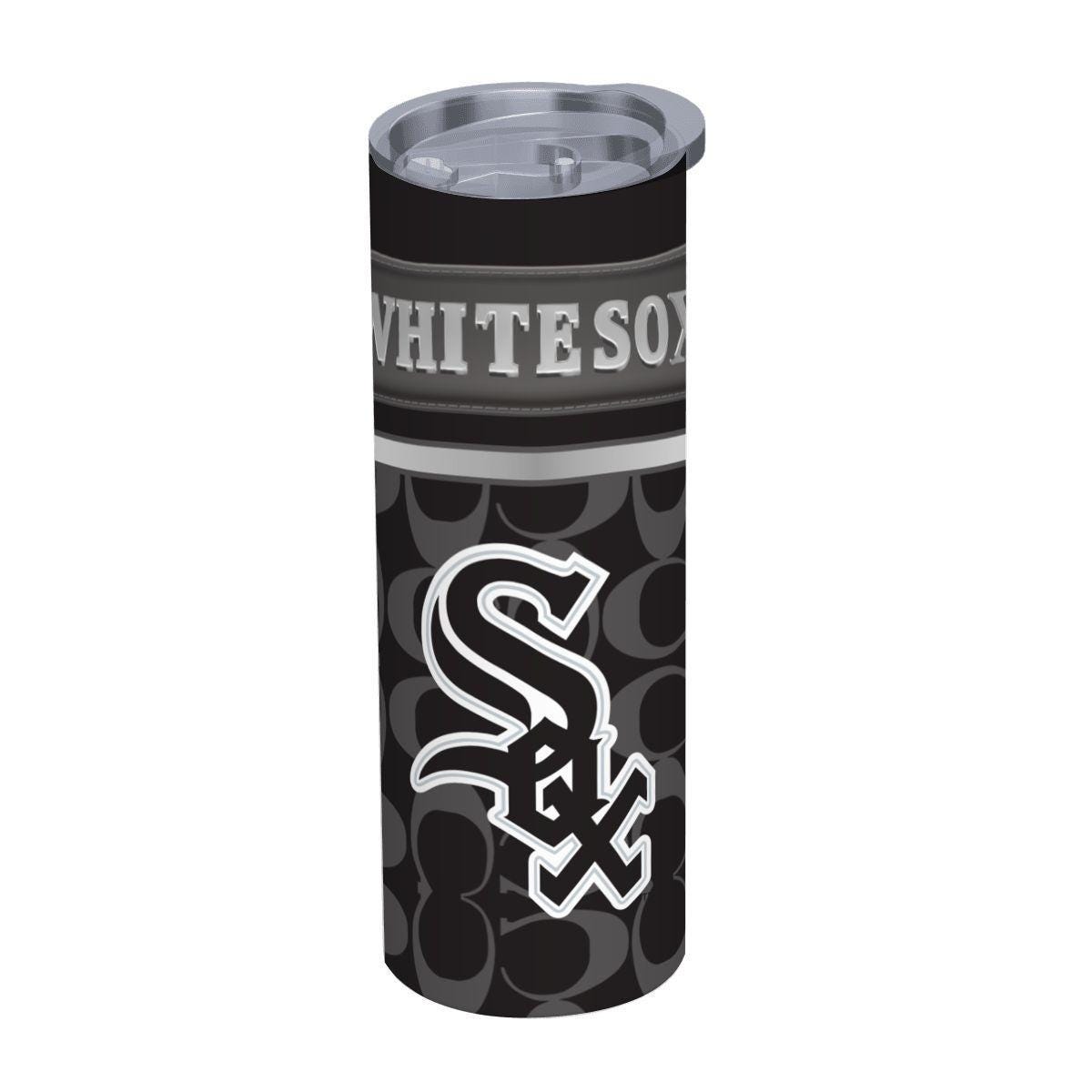 ColorFlow | Chicago White Sox Inspired Fashion 20oz Skinny Stainless Steel Tumbler With Straw Sleek Game Day Drinkware
