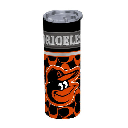 ColorFlow | Baltimore Orioles Inspired Fashion 20oz Skinny Stainless Steel Tumbler With Straw Bold Baseball Fan Travel Cup
