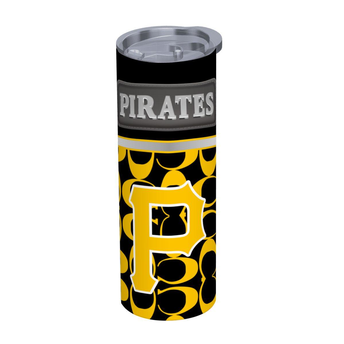 ColorFlow | Pittsburgh Pirates Inspired Fashion 20oz Skinny Stainless Steel Tumbler With Straw Striking Baseball Travel Mug