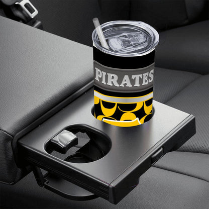ColorFlow | Pittsburgh Pirates Inspired Fashion 20oz Skinny Stainless Steel Tumbler With Straw Striking Baseball Travel Mug