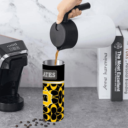 ColorFlow | Pittsburgh Pirates Inspired Fashion 20oz Skinny Stainless Steel Tumbler With Straw Striking Baseball Travel Mug